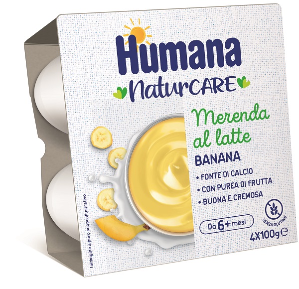 HUMANA MERENDA LATTE BANANA 4 PEZZI DA 100 G - farmasorriso.com