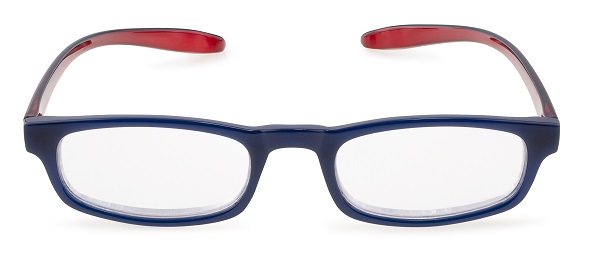 OCCHIALE PER PRESBIOPIA CONTACTA HUG BLU/ROSSO +1,00 ASTA AL COLLO - farmasorriso.com