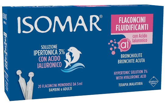ISOMAR FLACONCINI FLUIDIFICANTI SOLUZIONE IPERTONICA 30%+ACIDO IALURONICO 20 FLACONCINI DA 5 ML - farmasorriso.com