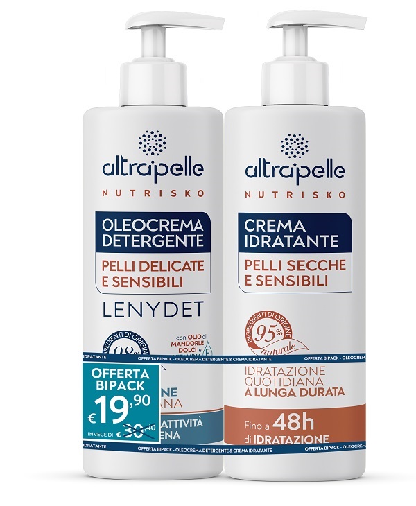 ALTRAPELLE NUTRISKO BIPACK OLEOCREMA DETERGENTE 400 ML + CREMA IDRATANTE 400 ML - farmasorriso.com