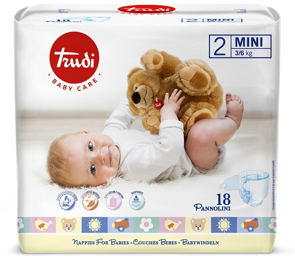 TRUDI BABY CARE PANNOLINO PER BAMBINI MINI 3/6KG 18 PEZZI - farmasorriso.com