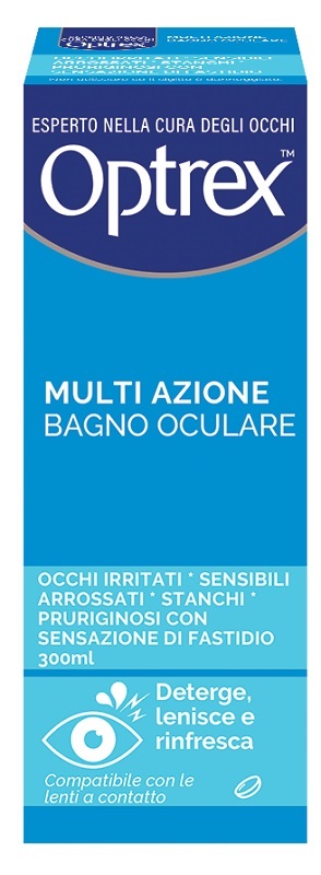 BAGNO OCULARE OPTREX MULTI AZIONE 300 ML + OCCHIERA FLESSIBILE - farmasorriso.com