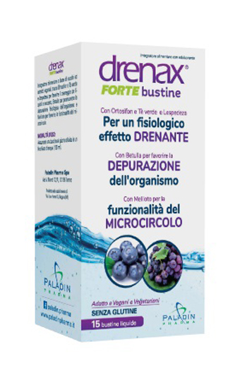 DRENAX FORTE MIRTILLO E UVA 15 BUSTINE - farmasorriso.com