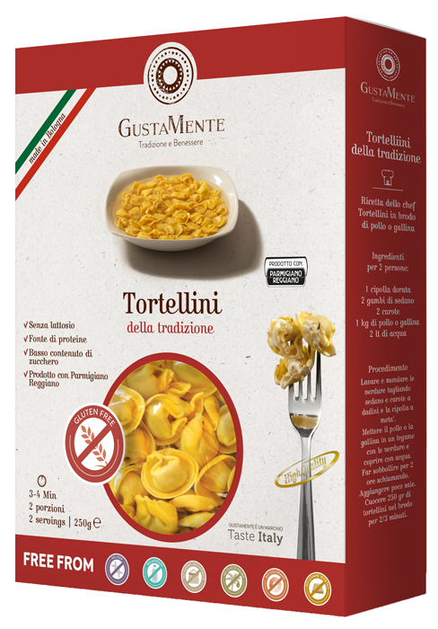 GUSTAMENTE TORTELLINI PROSCIUTTO 250 G - farmasorriso.com