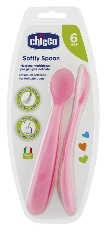CHICCO CUCCHIAIO SILICONE FEMMINILE BI PACK 6M+ - farmasorriso.com