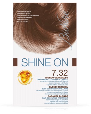 BIONIKE SHINE ON TRATTAMENTO COLORANTE CAPELLI BIONDO CARAMELLO 7.32 - farmasorriso.com