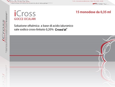 ICROSS SOLUZIONE OFTALMICA ACIDO IALURONICO CROSS-LINKATO 0,2% 15 MONODOSI DA 0,35 ML - farmasorriso.com