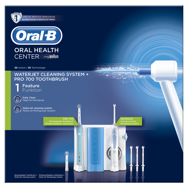 ORAL-B ORAL HEALTH CENTER OC16 IDROPULSORE WATERJET MD16 + PRO 700 - farmasorriso.com