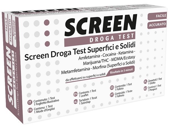 DROGA TEST RILEVA 7 DROGHE SU SUPERFICI O POLVERI SCREEN DROGA TEST SUPERFICI E POLVERI - farmasorriso.com