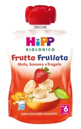 HIPP BIO FRUTTA FRULLATA MELA BANANA FRAGOLA 90 G - farmasorriso.com