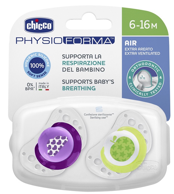 CHICCO SUCCHIETTO AIR GIRL IN SILICONE 6-16 MESI 2 PEZZI - farmasorriso.com