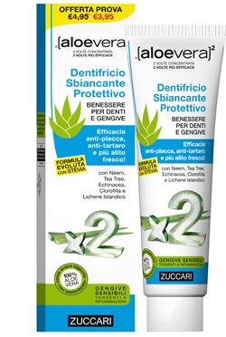 ALOEVERA2 DENTIFRICIO SBIANCANTE PROTETTIVO CON STEVIA 100 ML - farmasorriso.com