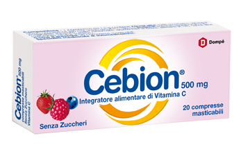 CEBION MASTICABILE SENZA ZUCCHERO VITAMINA C 500 MG 20 COMPRESSE - farmasorriso.com
