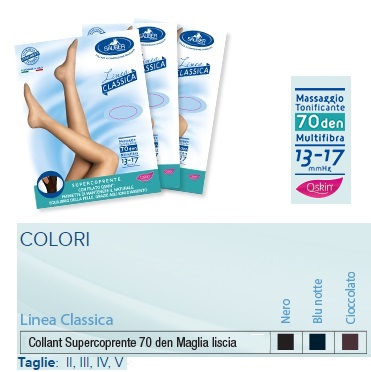 SAUBER COLLANT 70 DENARI SUPER COPRENTE MAGLIA LISCIA CIOCCOLATO 3 LINEA CLASSICA - farmasorriso.com