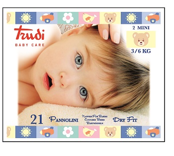 TRUDI BABY CARE PANNOLINI DRY FIT MINI 3/6 KG 21 PEZZI - farmasorriso.com