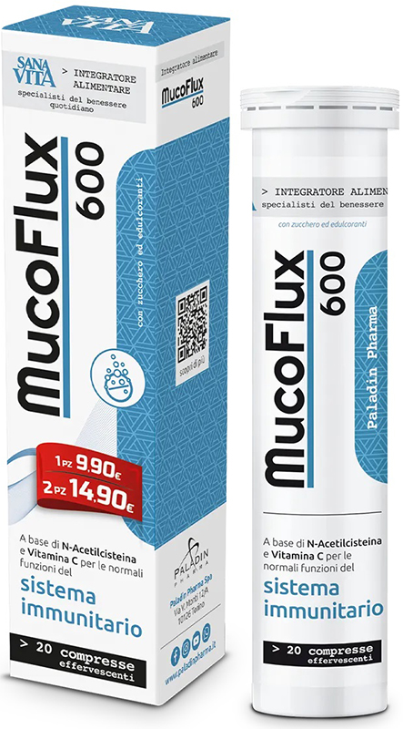 SANAVITA MUCOFLUX 600 20 CAPSULE EFFERVESCENTI - farmasorriso.com