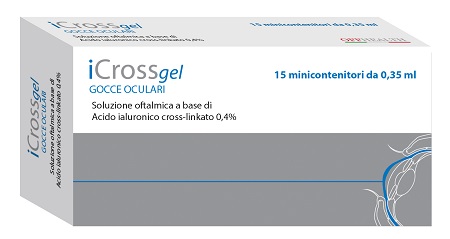 ICROSS GEL GOCCE OCULARI ACIDO IALURONICO CROSS-LINKATO 0,4% 15 MONODOSE DA 0,35 ML - farmasorriso.com
