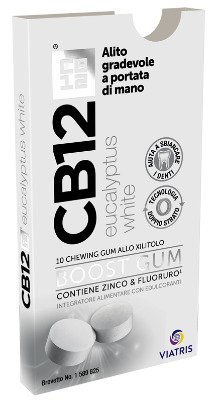CB12 BOOST EUCALYPTUS WHITE 10 CHEWING GUM - farmasorriso.com