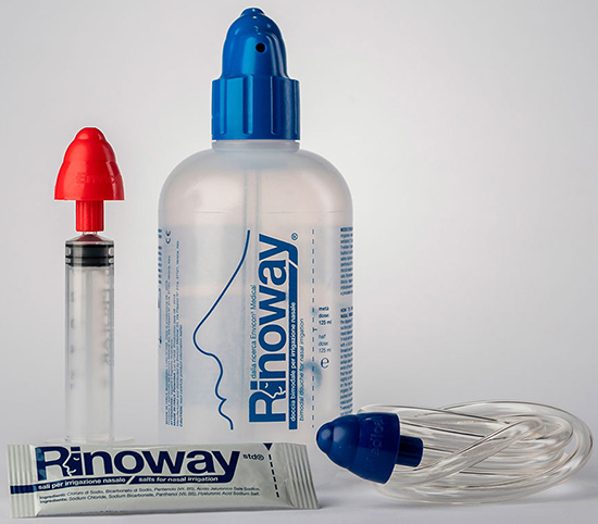 RINOWAY DOCCIA PER IRRIGAZIONE NASALE + 15 SALI ISOTONICI - farmasorriso.com