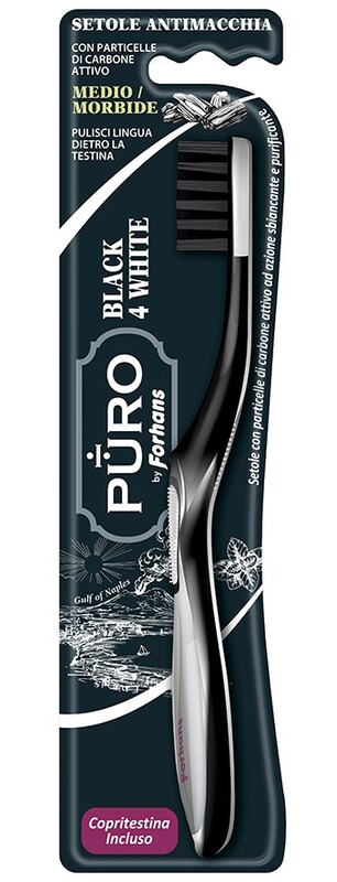 FORHANS SPAZZOLINO BLACK4WHITE SETOLE CARBONE - farmasorriso.com