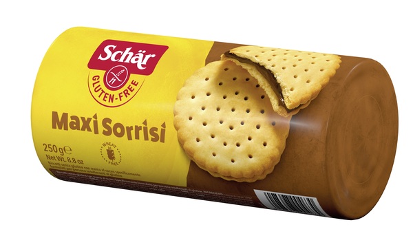SCHAR MAXI SORRISI BISCOTTI CON CREMA AL CACAO 250 G - farmasorriso.com