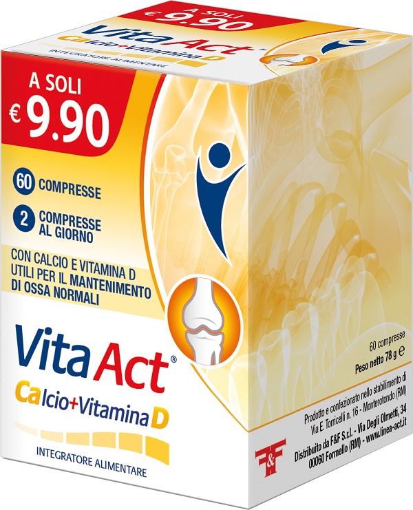 VITA ACT CALCIO + VITAMINA D 60 COMPRESSE - farmasorriso.com
