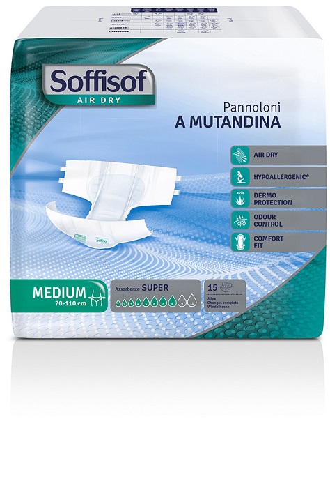PANNOLINO MUTANDINA AIR DRY SOFFISOF ALI MEDIUM SUPER 8 GOCCE - farmasorriso.com