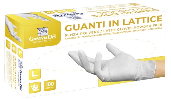 GUANTI LATTICE CON POLVERE MEDIUM 100 PEZZI GAMMADIS - farmasorriso.com