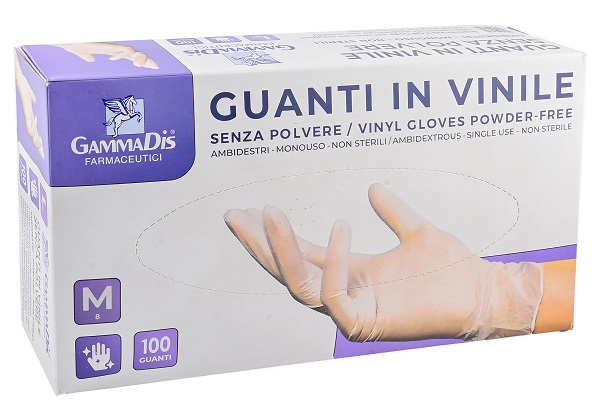 GUANTI VINILE SENZA POLVERE MEDIUM 100 PEZZI GAMMADIS - farmasorriso.com