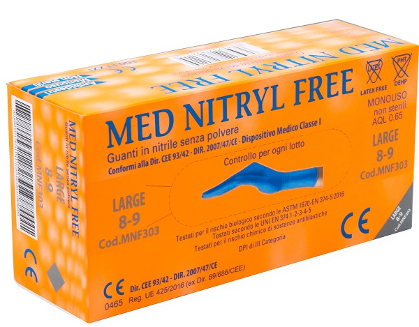 GUANTI NITRILE SENZA POLVERE LARGE 100 PEZZI - farmasorriso.com