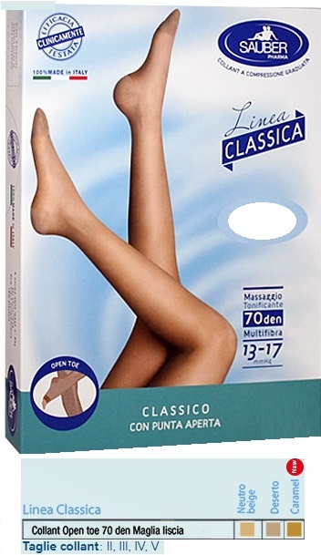 SAUBER COLLANT OPEN TOE MAGLIA LISCIA 70 DEN COLORE NEUTRO BEIGE TAGLIA 3 LINEA CLASSICA - farmasorriso.com