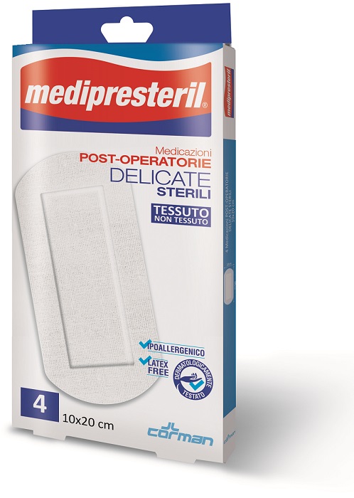 MEDIPRESTERIL MEDICAZIONI POST OPERATORIE DELICATE 10 X 20 4 PEZZI - farmasorriso.com