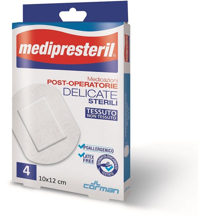 MEDIPRESTERIL MEDICAZIONI POST OPERATORIE DELICATE 10 X 12 4 PEZZI - farmasorriso.com