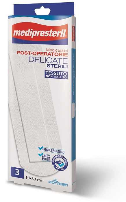 MEDIPRESTERIL MEDICAZIONI POST OPERATORIE DELICATE 10 X 30 3 PEZZI - farmasorriso.com