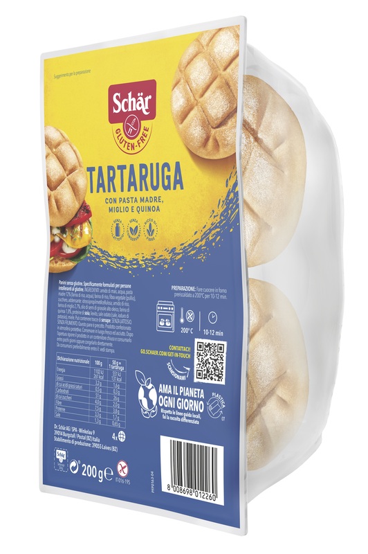 SCHAR TARTARUGA PANE SENZA LATTOSIO 200 G - farmasorriso.com