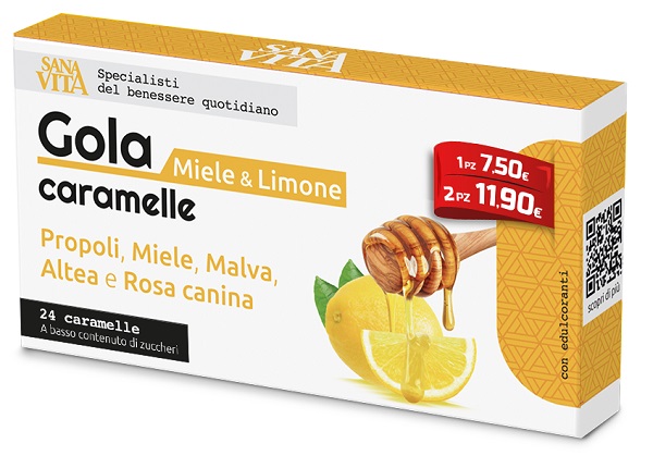 SANAVITA GOLA MIELE & LIMONE 24 CARAMELLE - farmasorriso.com