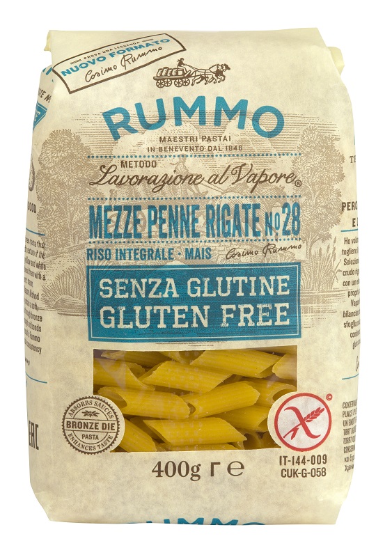 RUMMO MEZZE PENNE RIGATE N28 RISO INTEGRALE E MAIS 400 G - farmasorriso.com