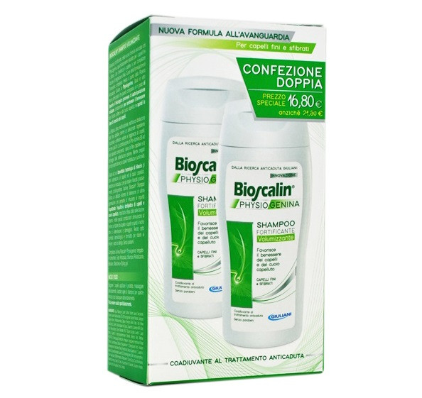 BIOSCALIN PHYSIOGENINA SHAMPOO FORTIFICANTE VOLUMIZZANTE COFANETTO 2 FLACONI - farmasorriso.com