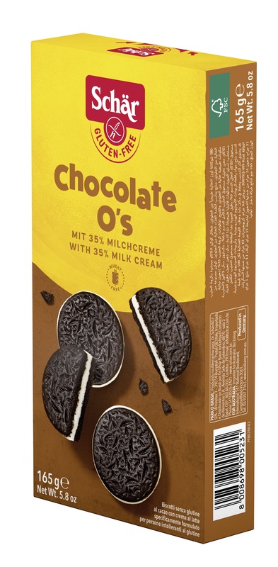 SCHAR CHOCOLATE O'S BISCOTTI AL CACAO CON CREMA AL LATTE 165 G - farmasorriso.com