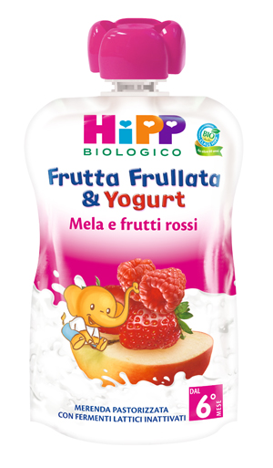 HIPP BIO FRUTTA FRULLATA YOGURT MELA FRUTTI ROSSI 90 G - farmasorriso.com
