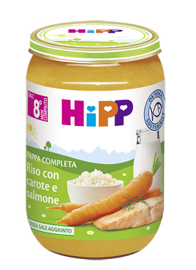 HIPP PAPPA PRONTA RISO CAROTE SALMONE 220 G - farmasorriso.com