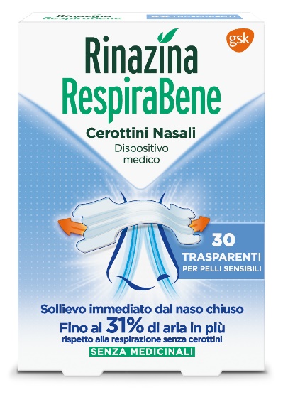 RINAZINA RESPIRABENE CEROTTI NASALI TRASPARENTI CARTON 30 PEZZI - farmasorriso.com