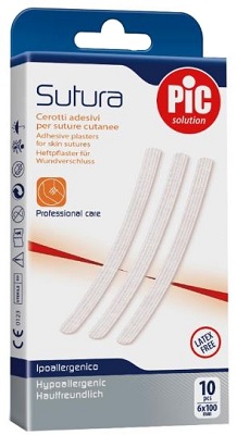 CEROTTO PER SUTURA PIC SOLUTION 6 X 100 MM 10 PEZZI - farmasorriso.com