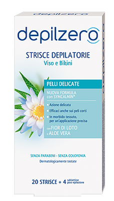 DEPILZERO STRISCE VISO E BIKINI 20 PEZZI - farmasorriso.com