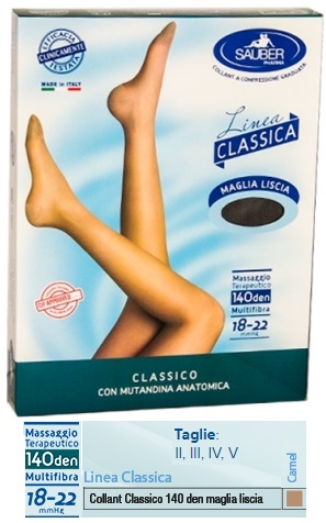 SAUBER CLASSICO COLLANT 140 DENARI MAGLIA LISCIA CAMEL 4 - farmasorriso.com