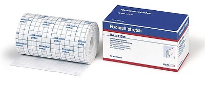 FASCIA AUTOADESIVA IPOALLERGENICA FIXOMULL STRETCH PER FISSAGGIO CATETERI M 5 X 5 CM - farmasorriso.com