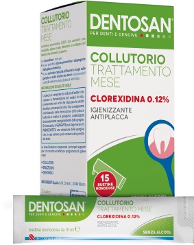 DENTOSAN COLLUTORIO MONODOSE TRATTAMENTO MENSILE 0,12% 15 BUSTINE DA 10 ML - farmasorriso.com