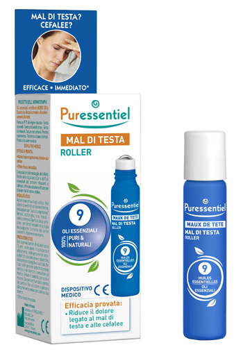 PURESSENTIEL ROLLER MAL DI TESTA AI 9 OLI ESSENZIALI 5 ML - farmasorriso.com