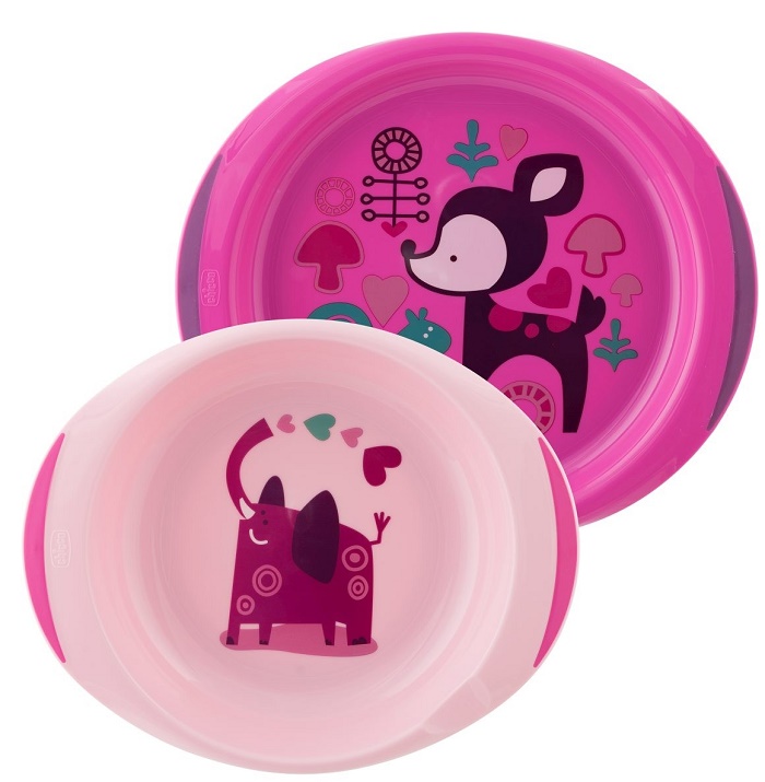 CHICCO PIATTO FONDO E PIANO 12 MESI+ ROSA/VERDE - farmasorriso.com