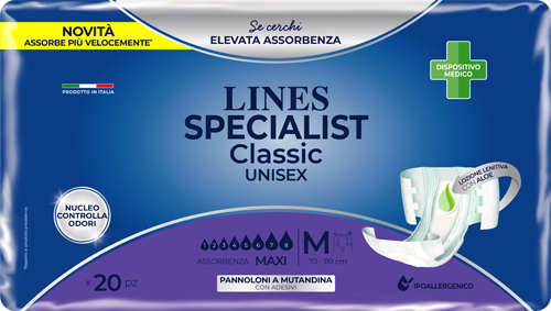 PANNOLONE MUTANDA LINES SPECIALIST CLASSIC MM MAXI 20 PEZZI - farmasorriso.com